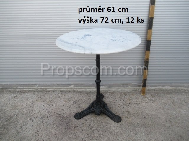 Round table cast iron marble top