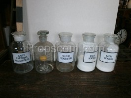 Bottles with ground glass wide neck