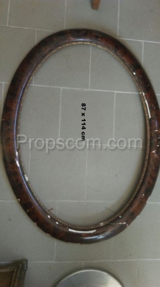 Oval mirror wooden frame