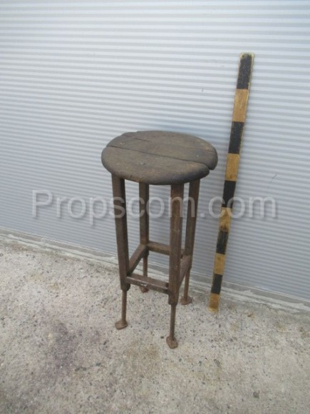 Wood metal round stool