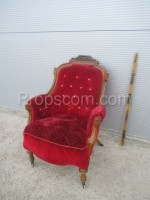 Upholstered red wheelchair