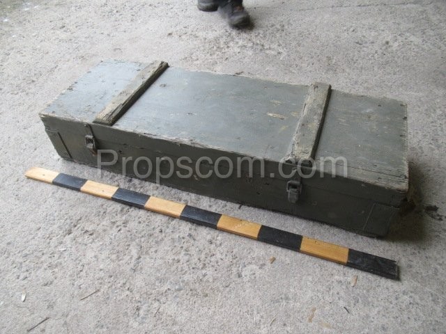 Wooden military box with metal hinges