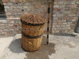Large wicker container with lid