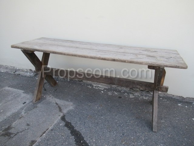 Wooden long table outdoor