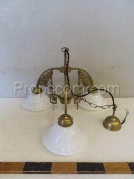 Chandelier brass glass