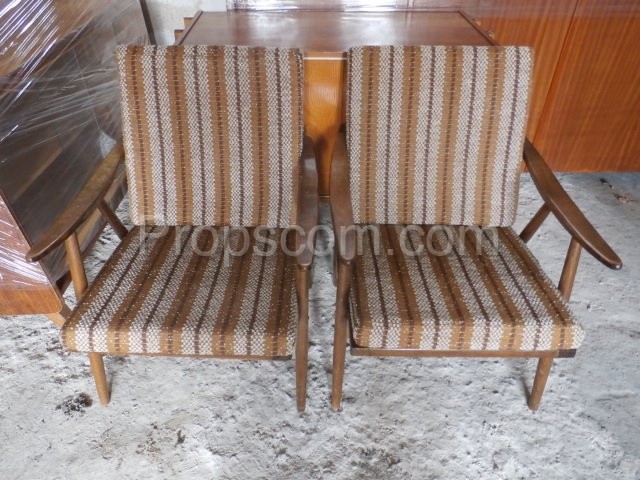 Armchairs upholstered brown TON