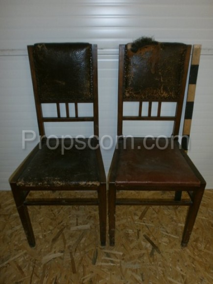 Leather wood chair