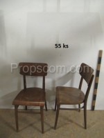 Varnished wooden chairs