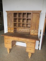 Wooden desk with superstructure