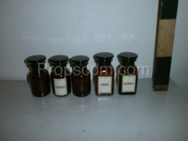 Bottles with ground glass wide-necked dark glass