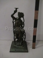 Figural bronze candlestick