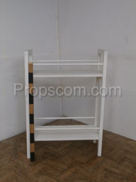 White iron bookshelf