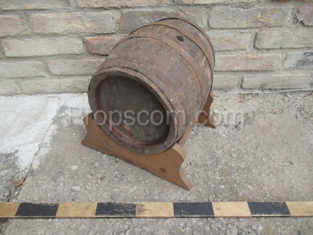 Wooden barrel with stand