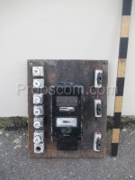 Electrical panel: fuses, electricity meter