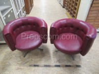 Leather sofa with swivel chairs