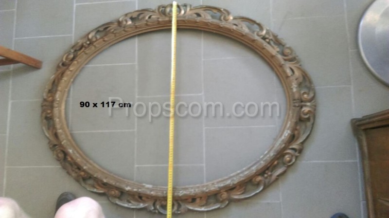 wooden oval frame decorated