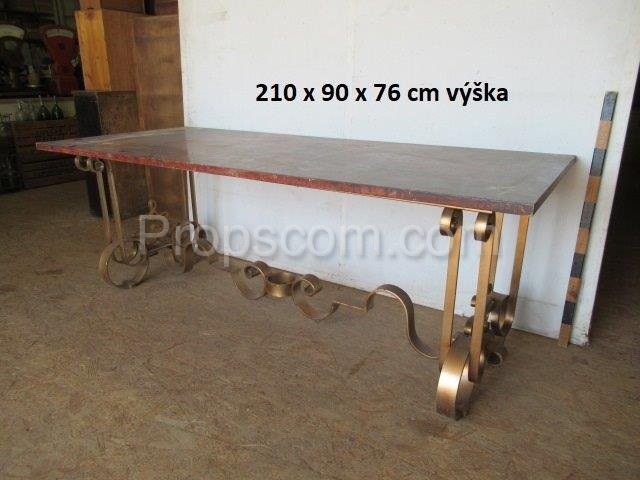 Long wood metal table