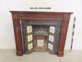 Fireplace with wood paneling