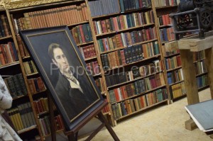 Shelves with books