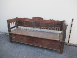 Wooden brown carved bench